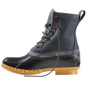 Women's L.L. Bean Boots 8" Fleece-Lined Insulated Black Gray size 7